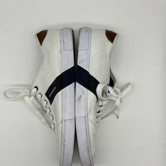 Tommy Hilfiger Pandora Sneakers White Blue Canvas Lace-Up Shoes - Size 11